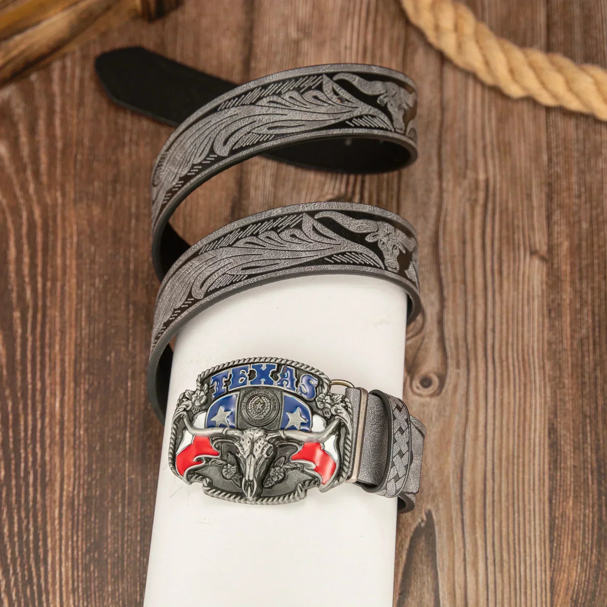 Cinto Touro Texano em Couro Premium