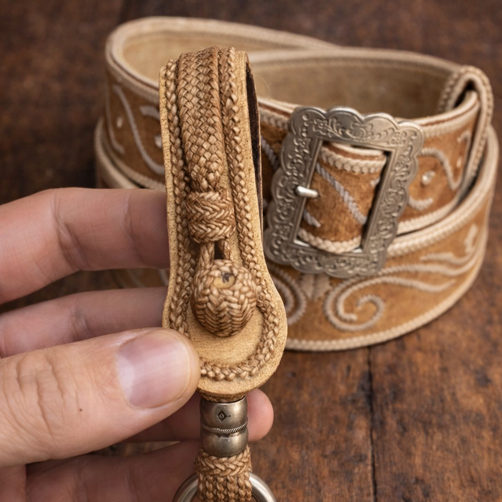 Cinto e chaveiro na alpaca - edição Barretos 2026