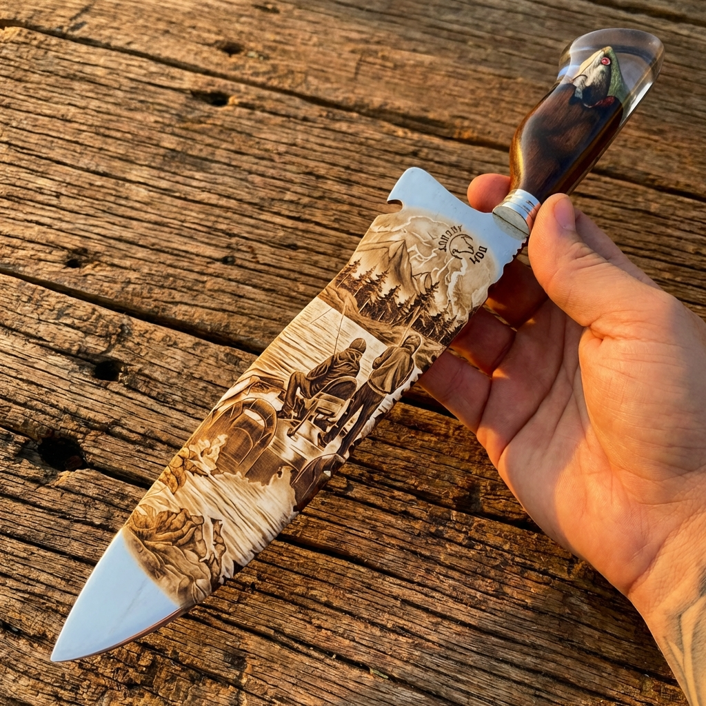Faca Artesanal Premium “Trilha Selvagem” – Gravação Alto Relevo